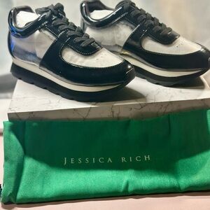 Jessica Rich Women's Black and Clear Athletic Shoes.